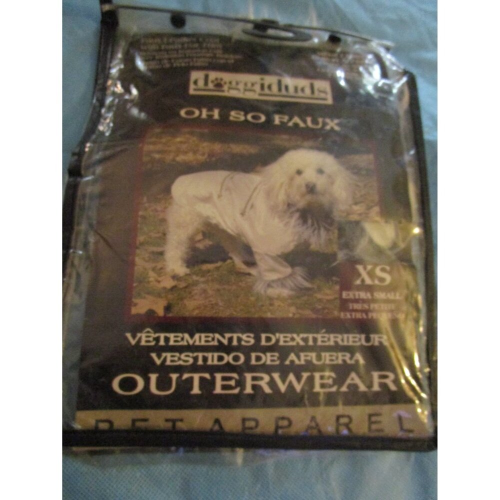 New Doggiduds Oh So Faux Dog Coat Pet Outerwear Dog Puppy Extra Small XS